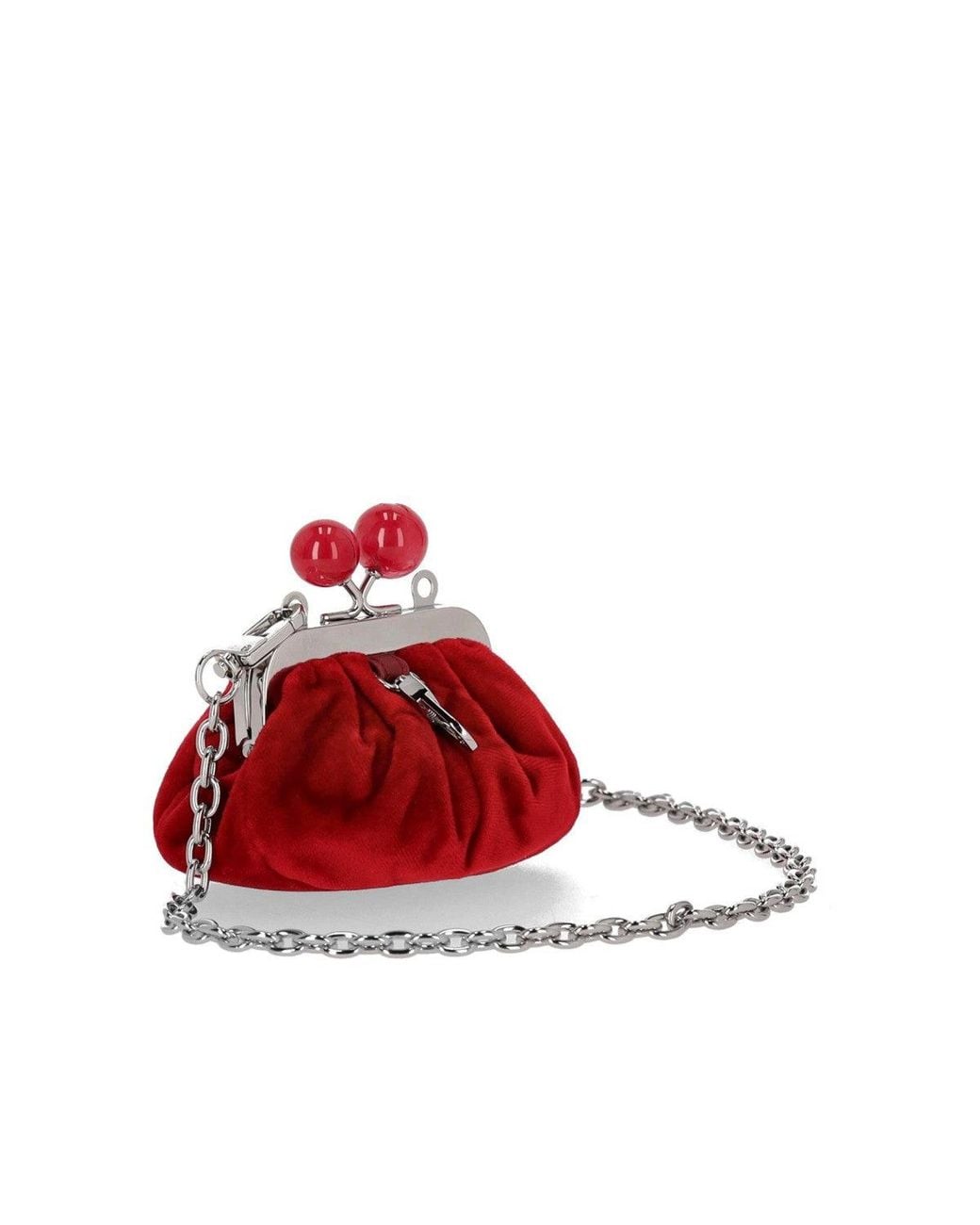 Weekend by Maxmara Red Clutch Pasticcino Nocino Velvet