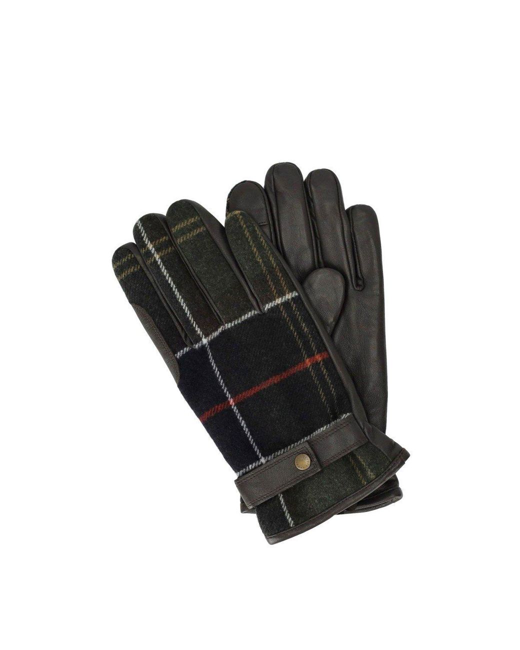 Barbour Black Newbrough Tartan Gloves for men