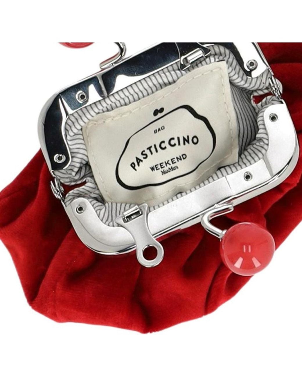 Weekend by Maxmara Red Clutch Pasticcino Nocino Velvet