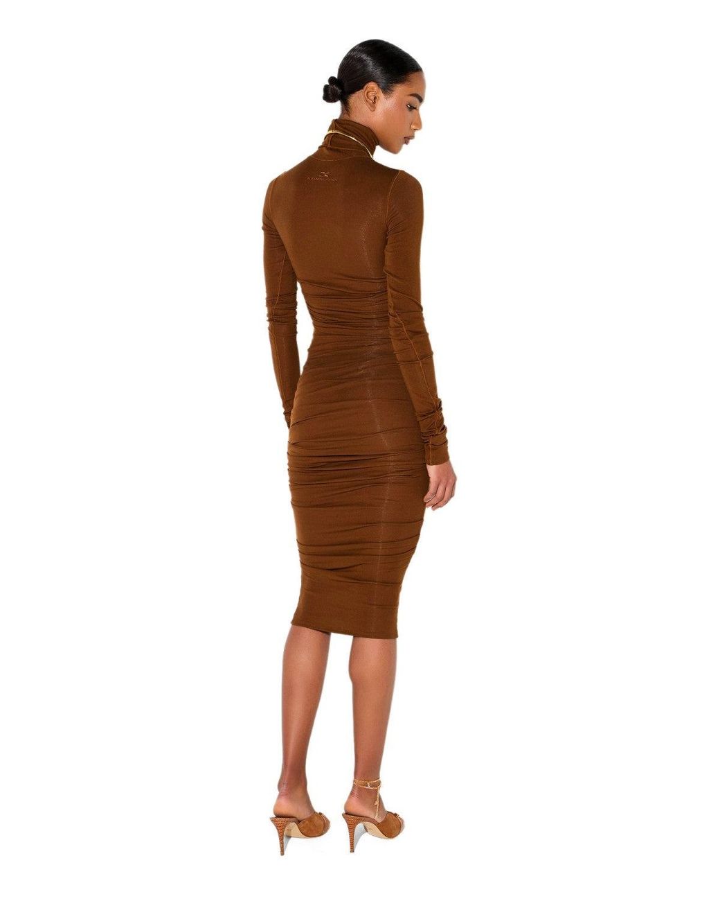 Elisabetta Franchi Brown Midi Dress