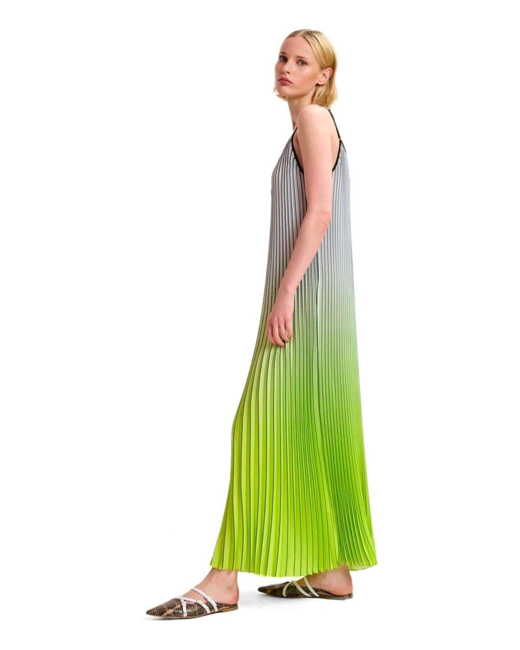 Essentiel Antwerp Green Haurus Long Dress