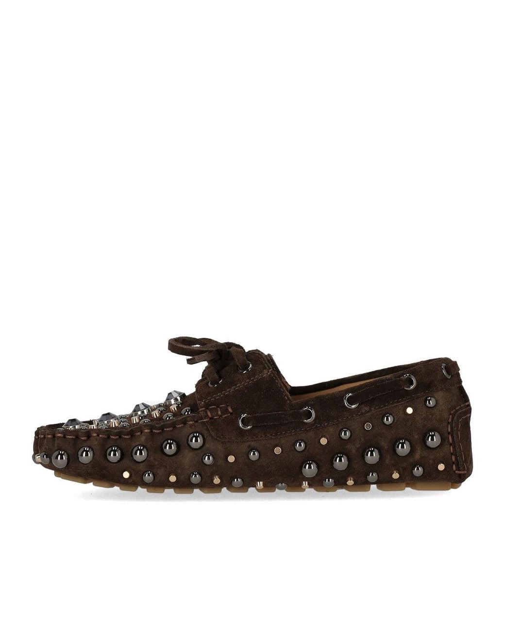 Strategia Brown Velour Studded Loafer