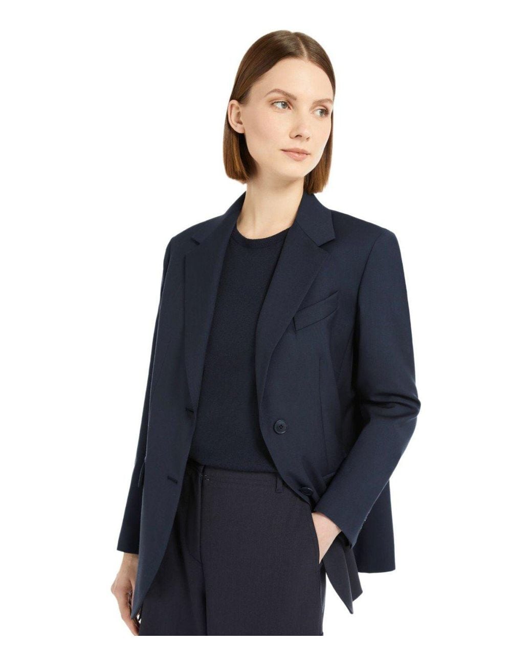 Weekend by Maxmara Blue Materia Single Breasted Blazer