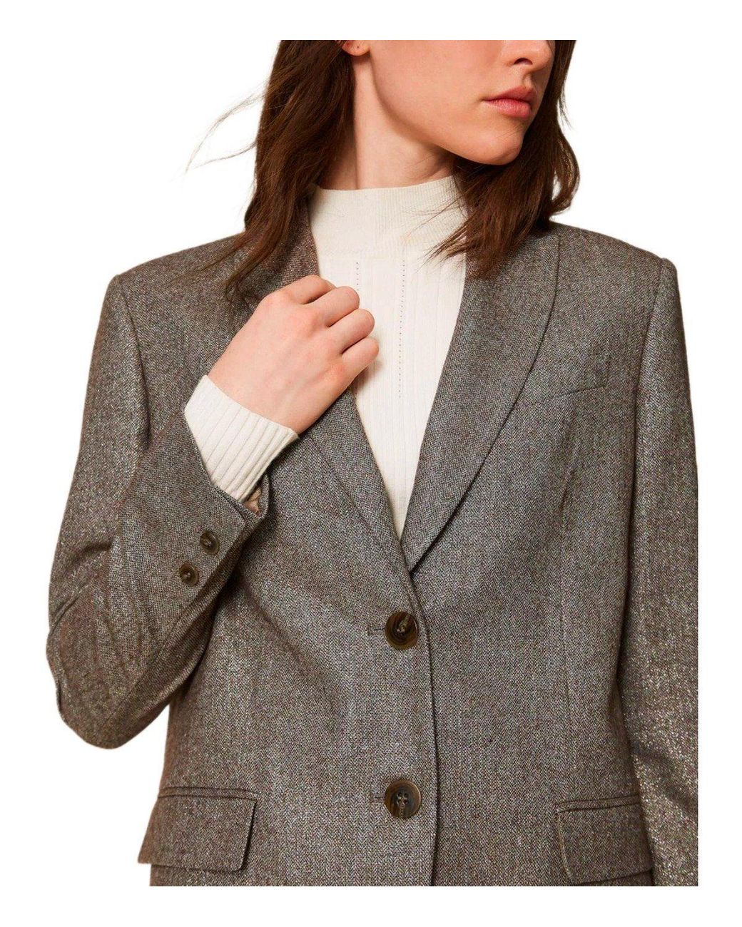 Twinset Green Single-Breasted Blazer
