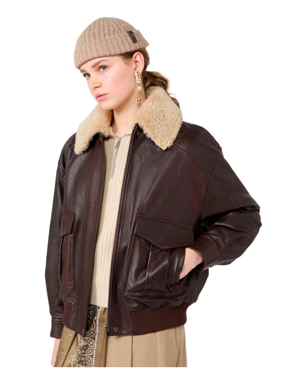 Weekend by Maxmara Black Fitted Leather Jacket