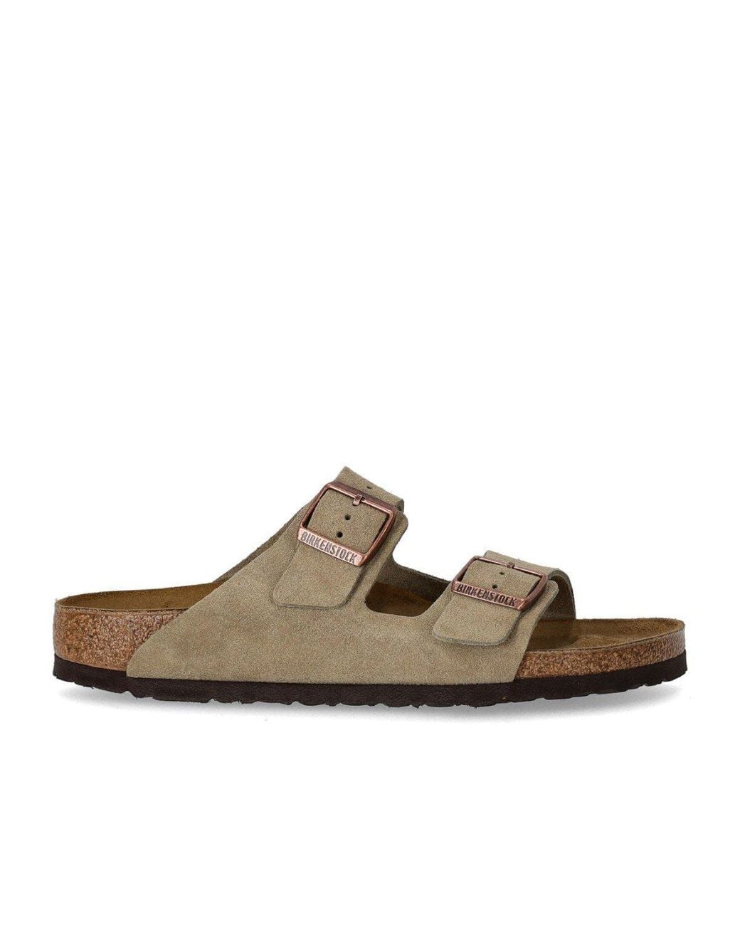 Birkenstock Brown Taupe Suede Arizona Slide for men