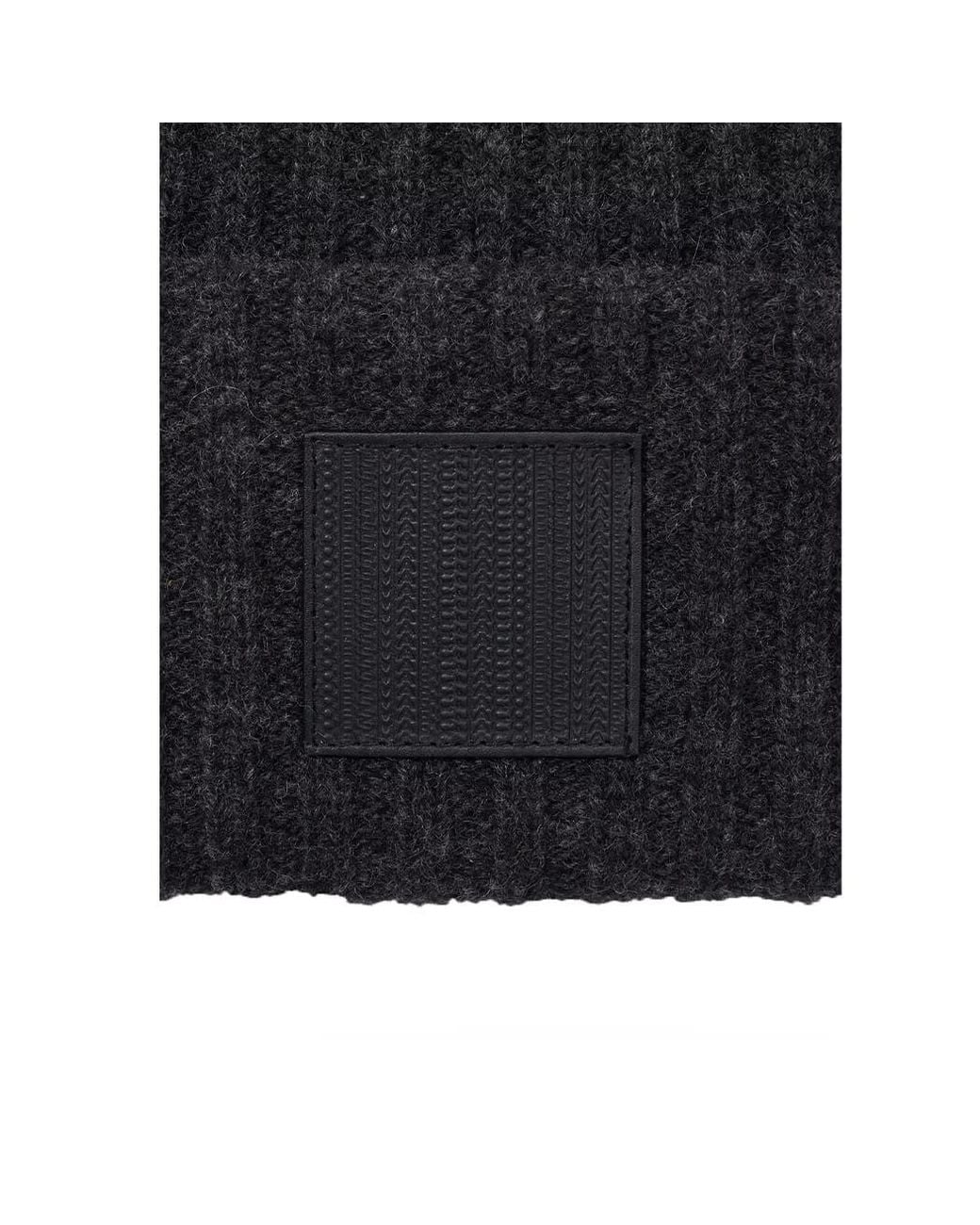 Marc Jacobs Black The Ribbed Dark Beanie