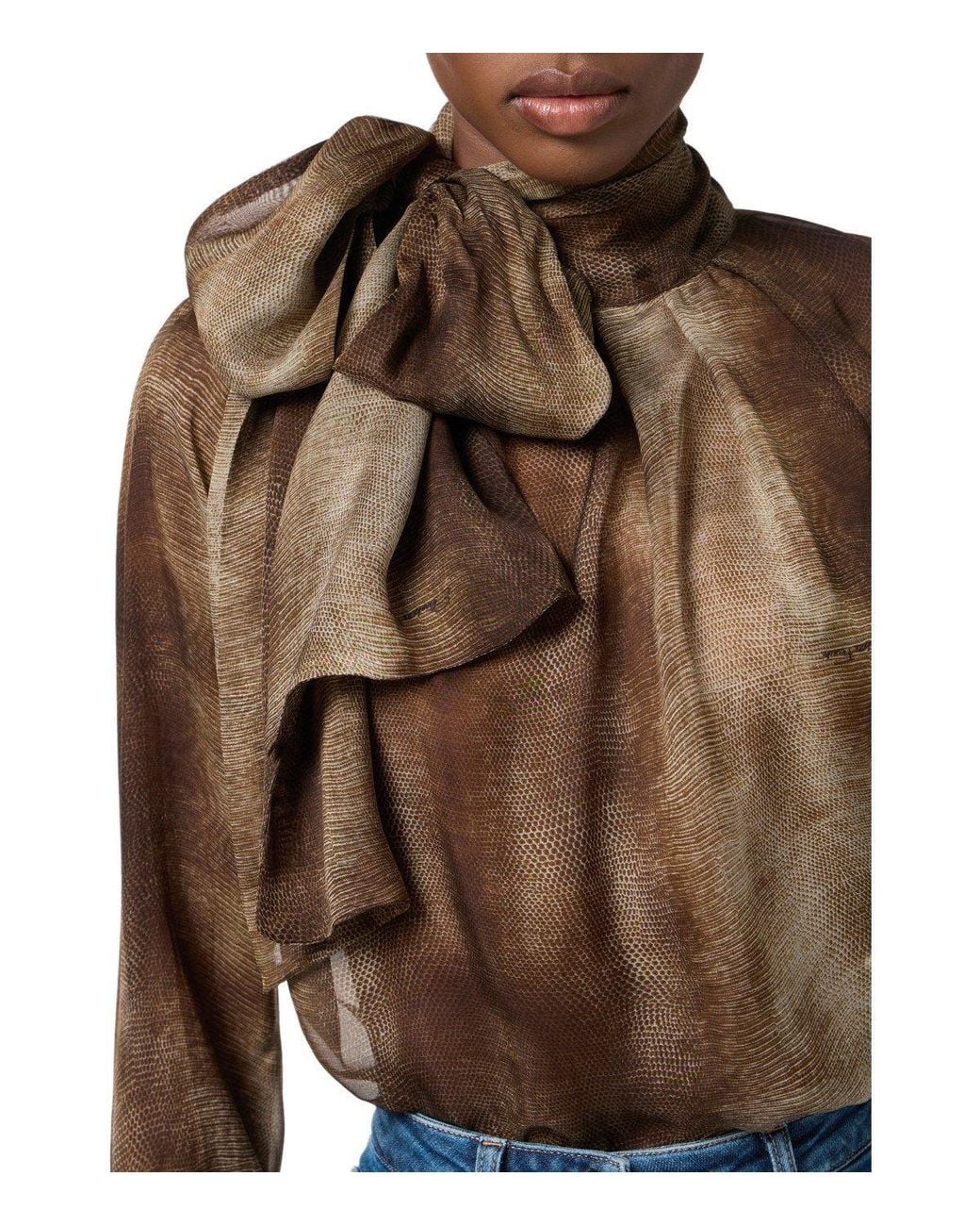 Elisabetta Franchi Brown Lizard Blouse