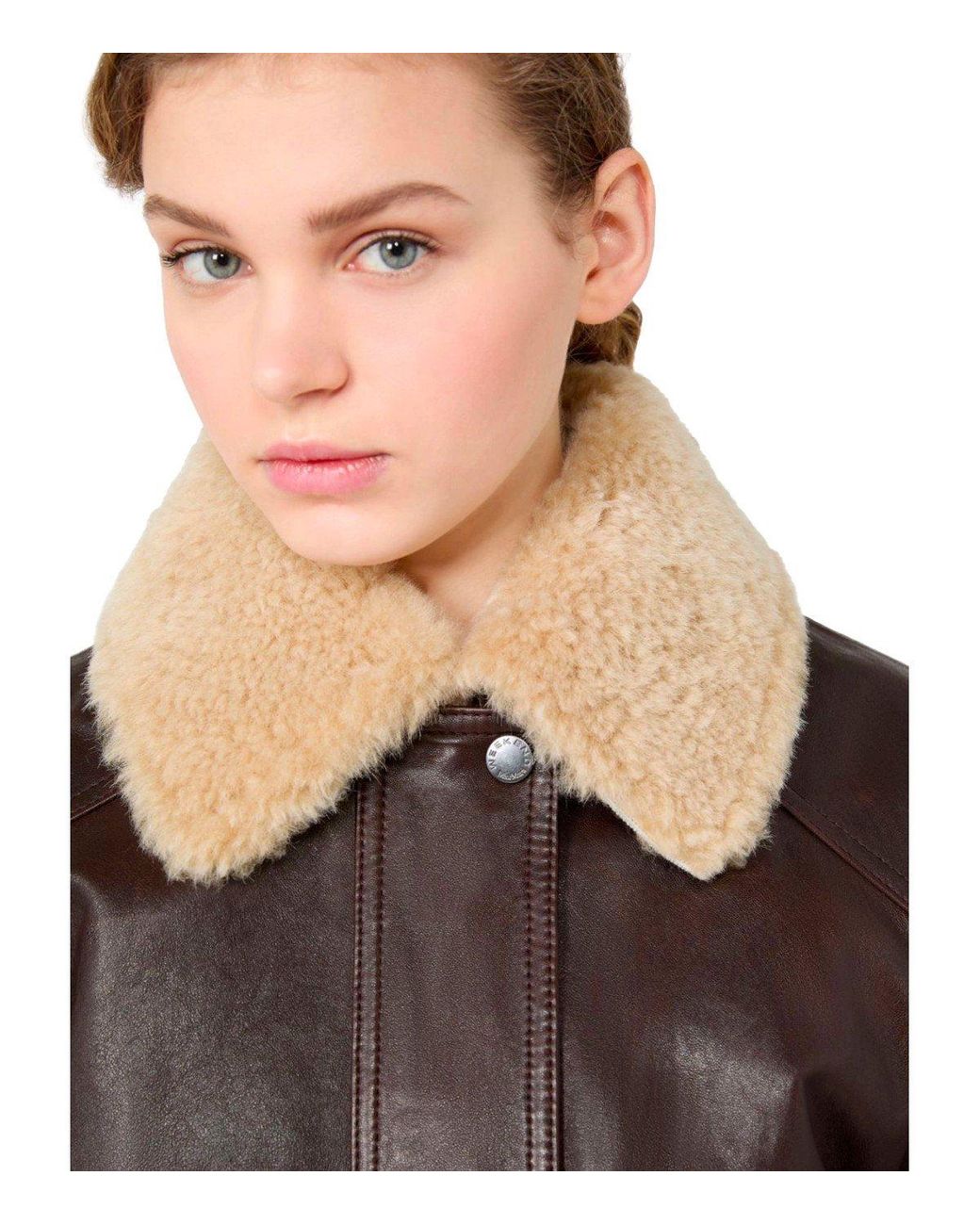 Weekend by Maxmara Black Fitted Leather Jacket