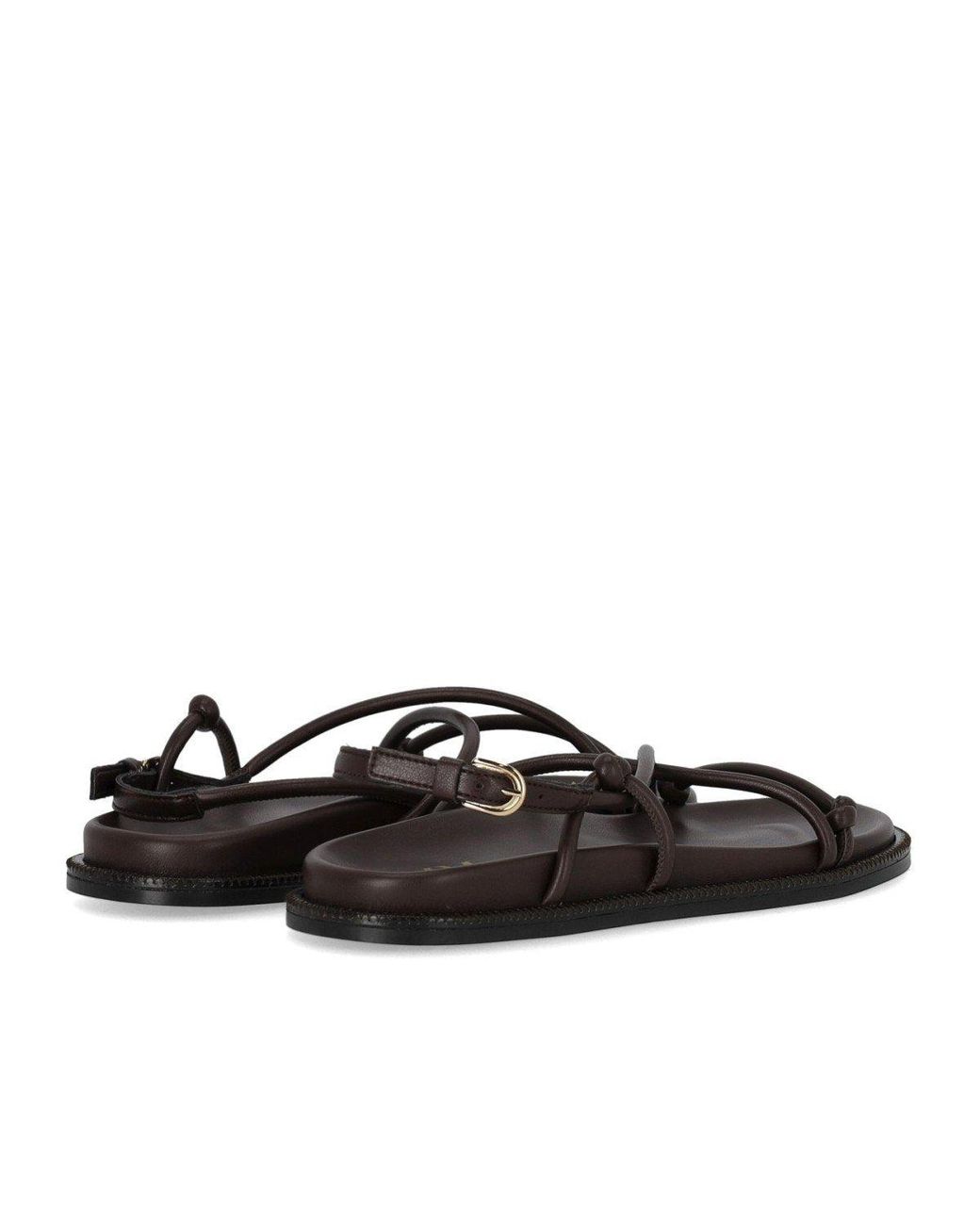 Max Mara Black Lusso Dark Flat Sandal