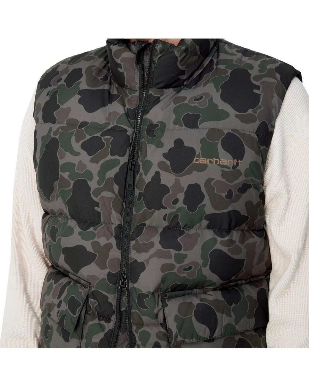 Carhartt Gray Springfield Camo Duck Vest for men