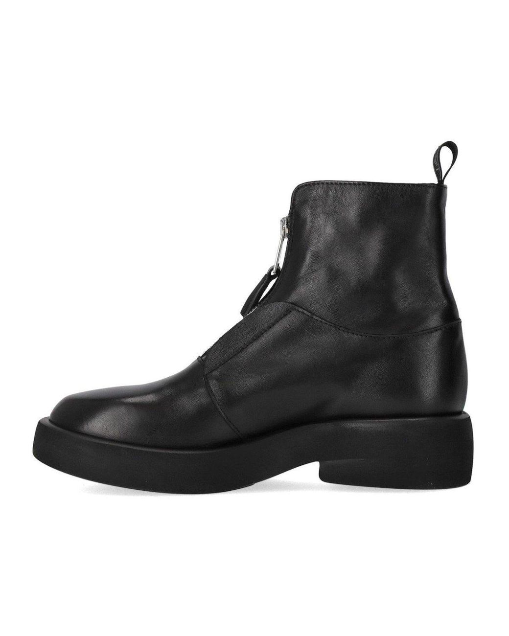 Elena Iachi Black Zipped Ankle Boot