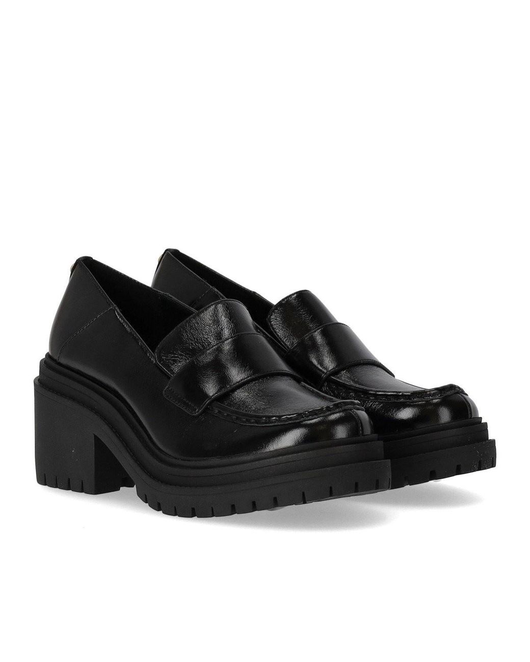 Michael Kors Rocco Lederen Mocassin Met Hiel in het Black