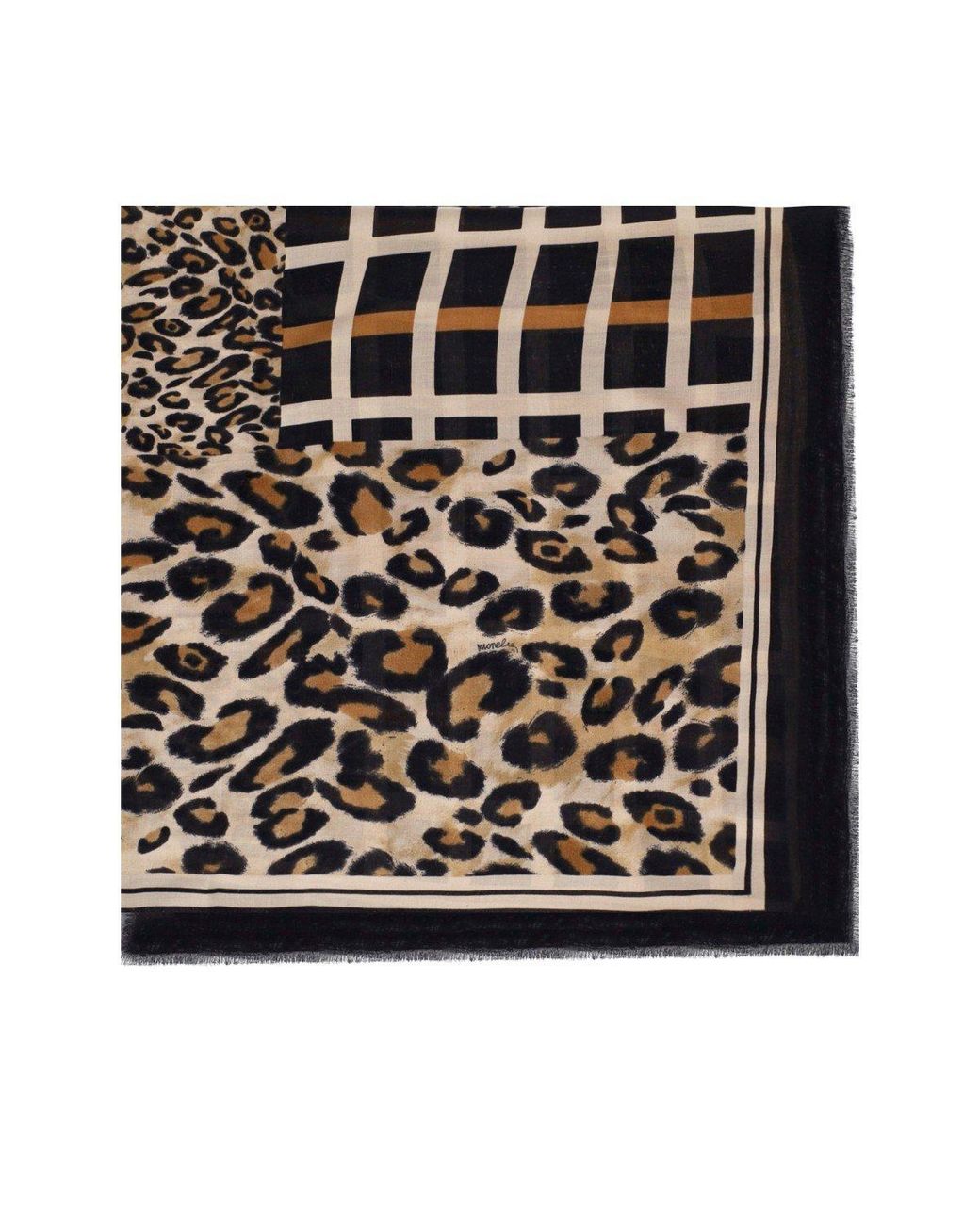 Marella Black Aerosi Leopard Foulard Scarf