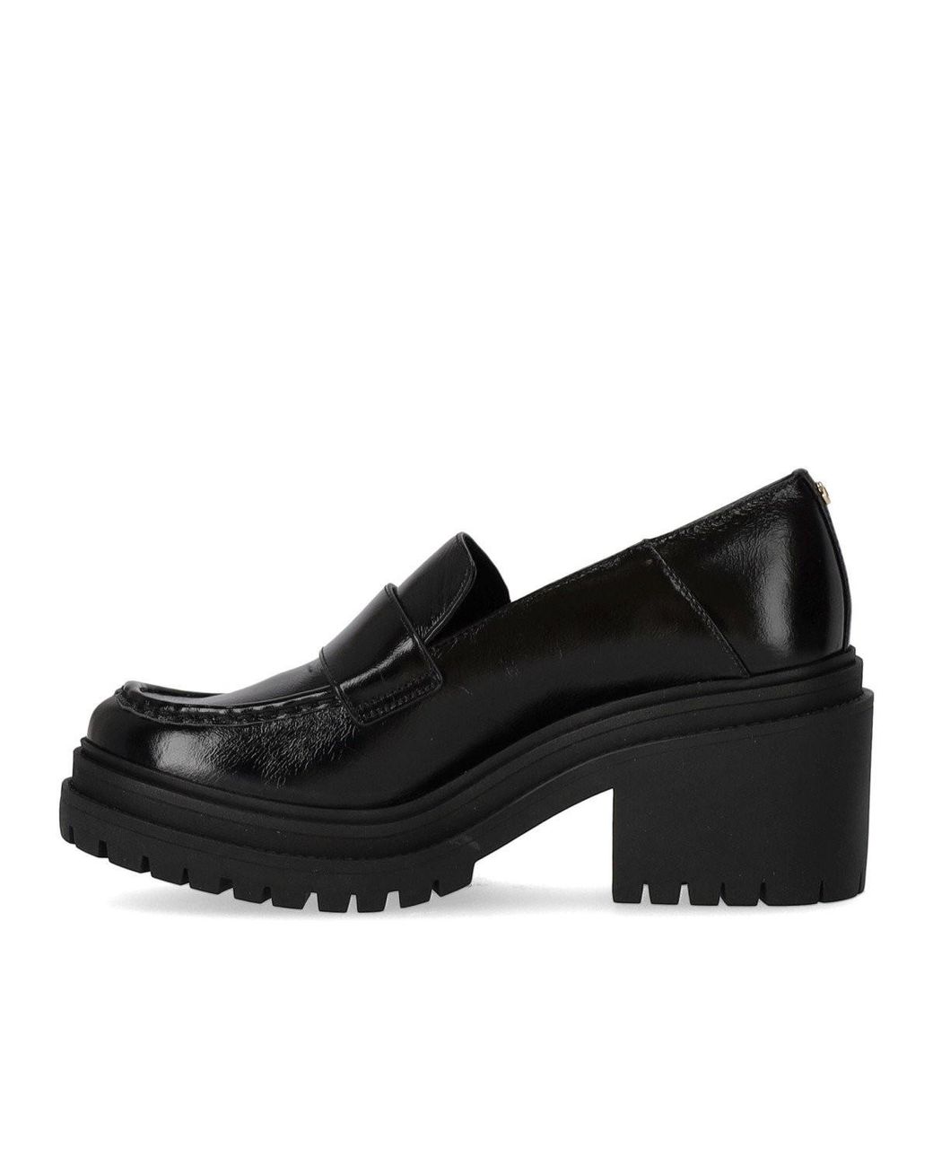 Michael Kors Rocco Lederen Mocassin Met Hiel in het Black