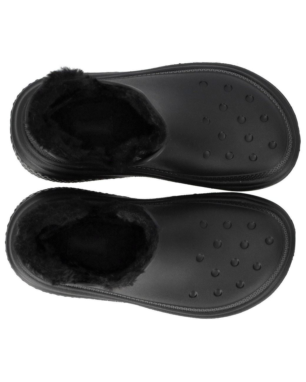 CROCSTM Black Stomp Bootie Mit Fuzzy-Futter