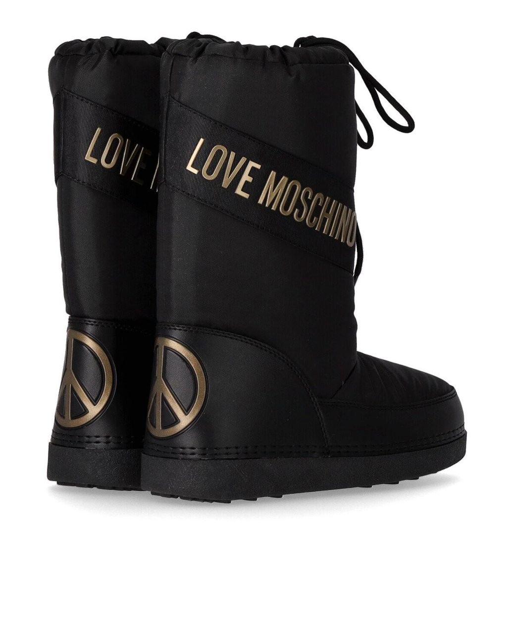 Love Moschino Gold Snow Boot in Black | Lyst