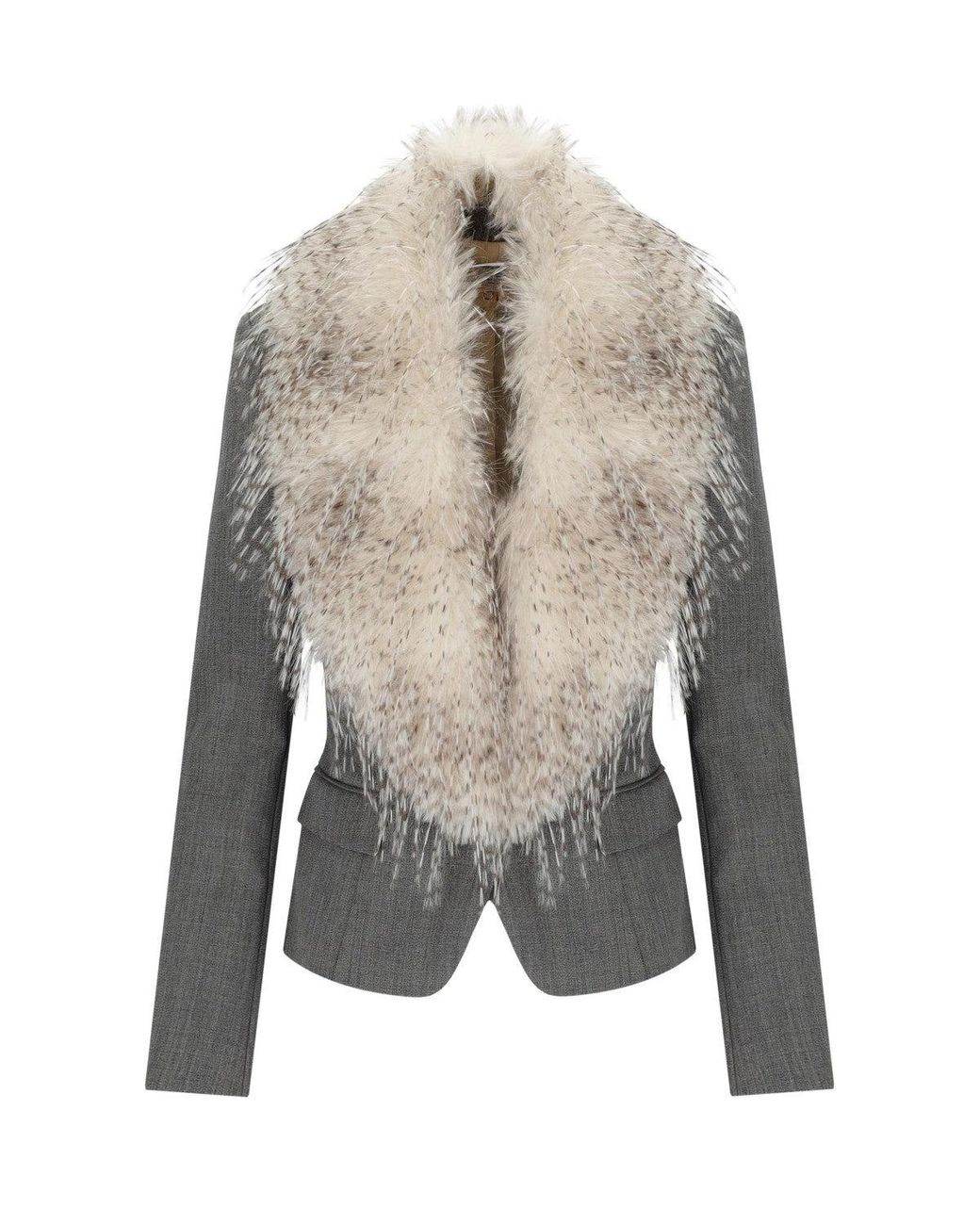 Elisabetta Franchi Gray Wool Blazer