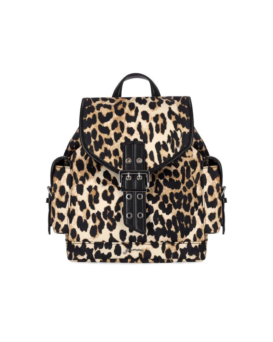 Ganni Black Bucky Animalier Small Backpack