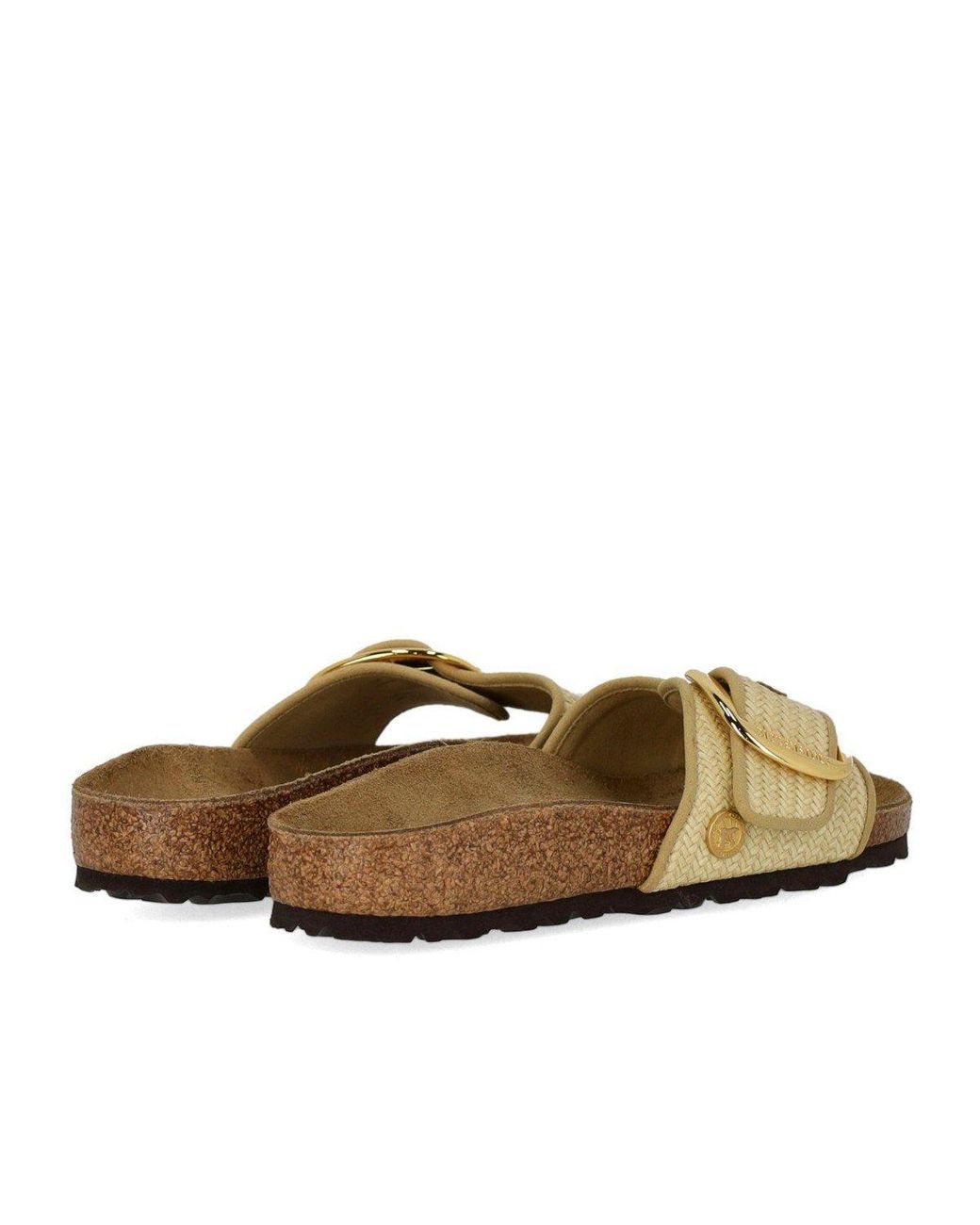 Birkenstock Brown Madrid Raffia Big Buckle Natural Sandal