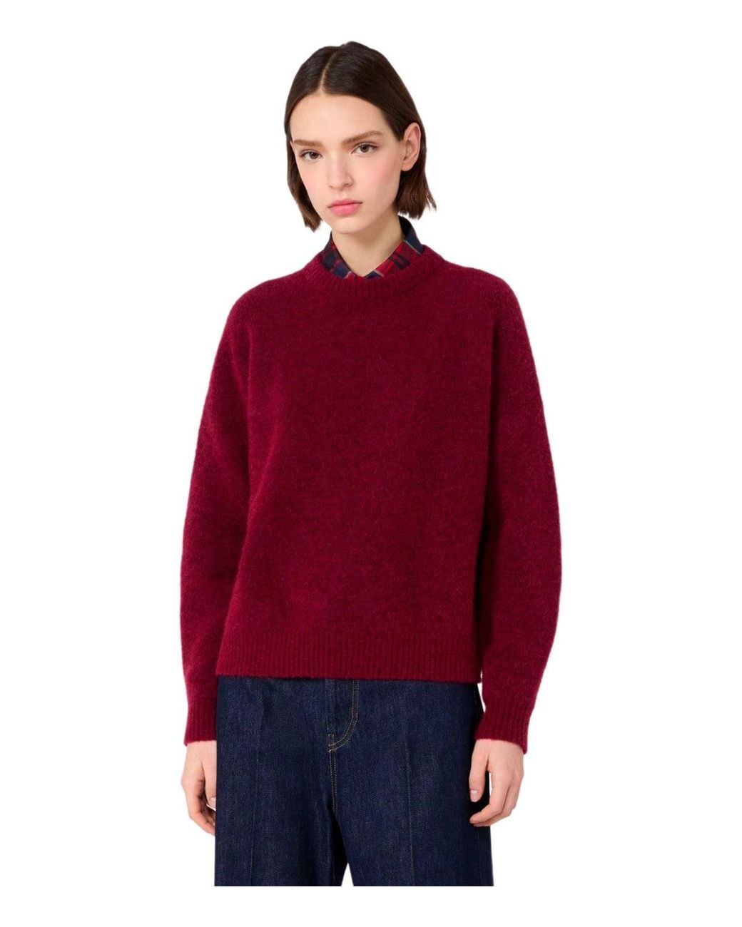 Weekend by Maxmara Red Sweater Tuono Burgundy