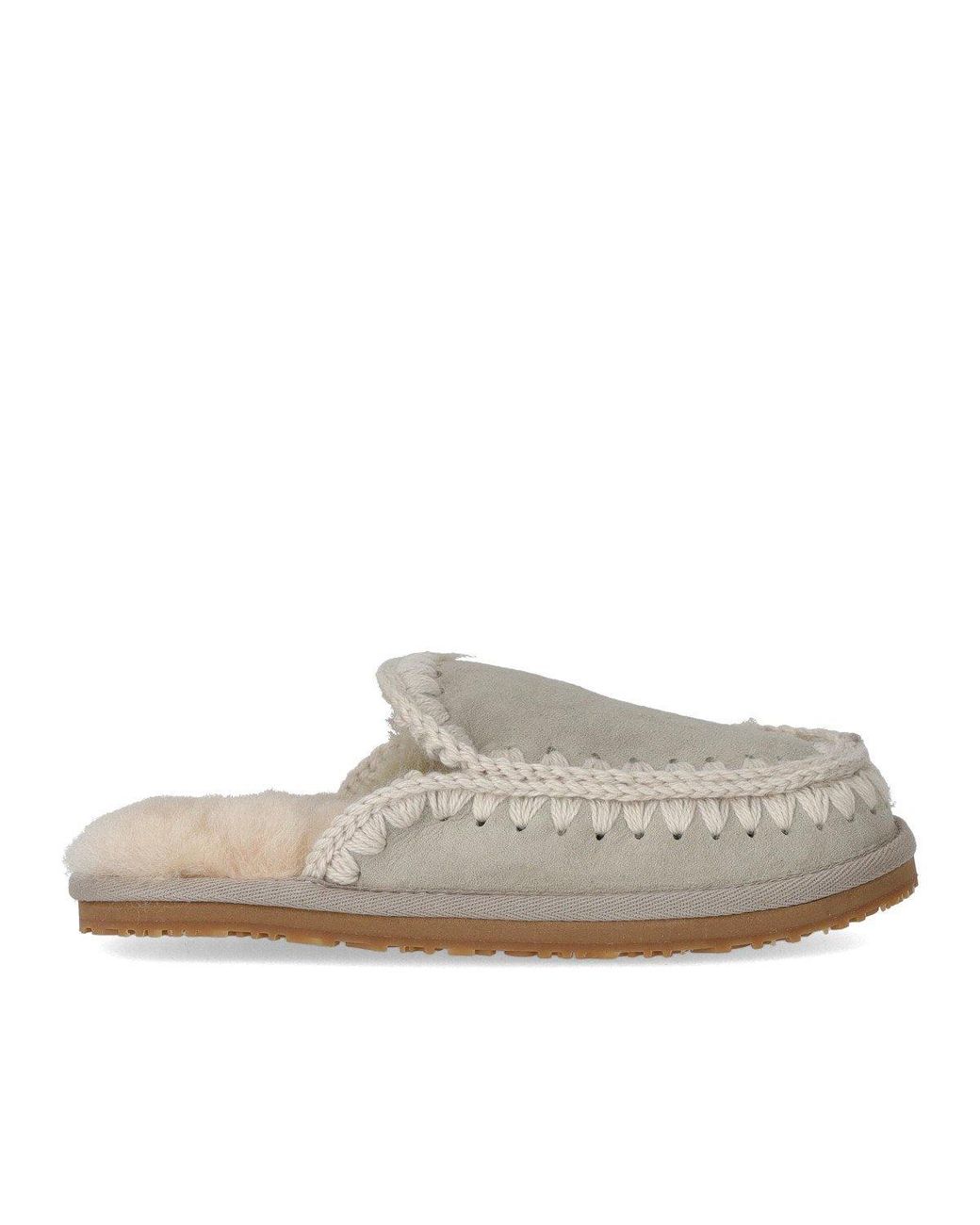 Mou Gray Full Eskimo Stich Birch Slipper