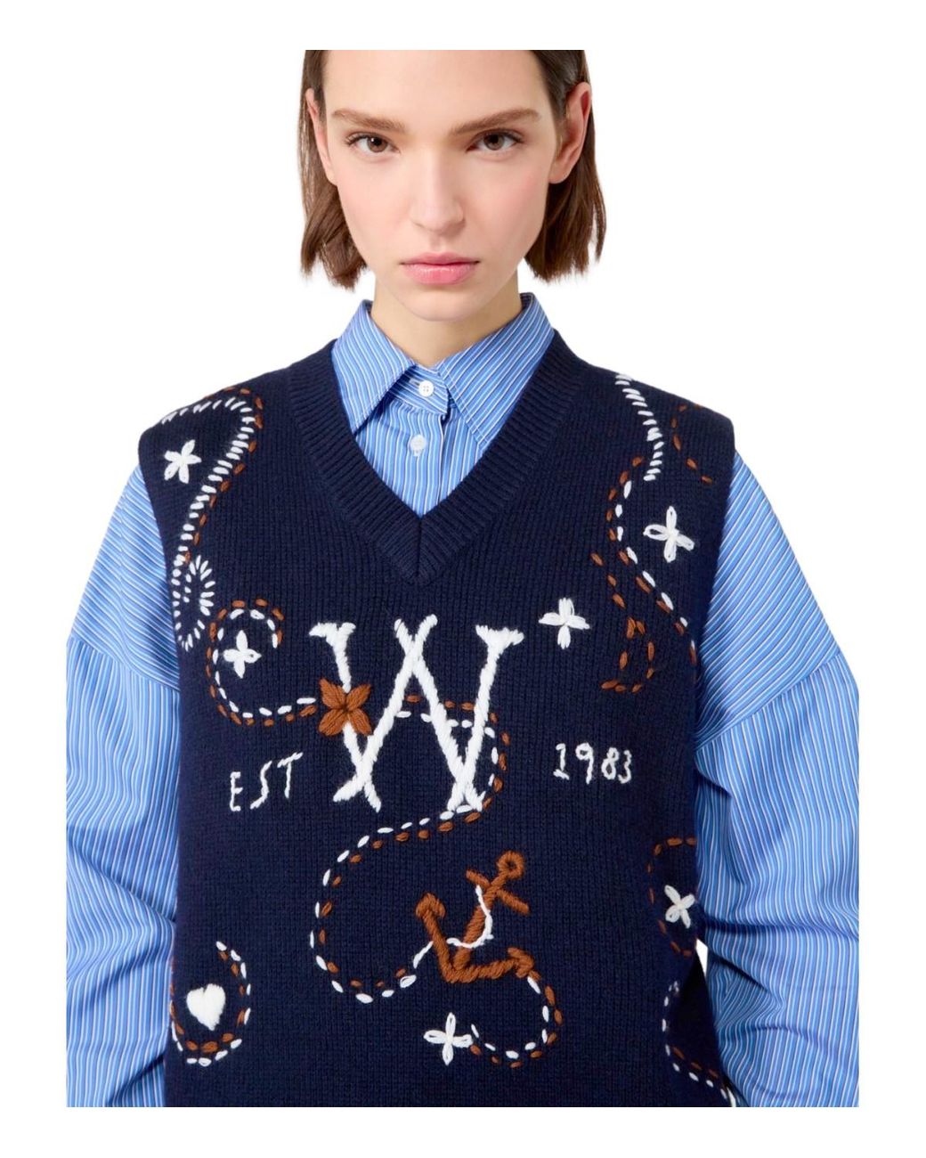 Weekend by Maxmara Blue Waistcoat Cacao