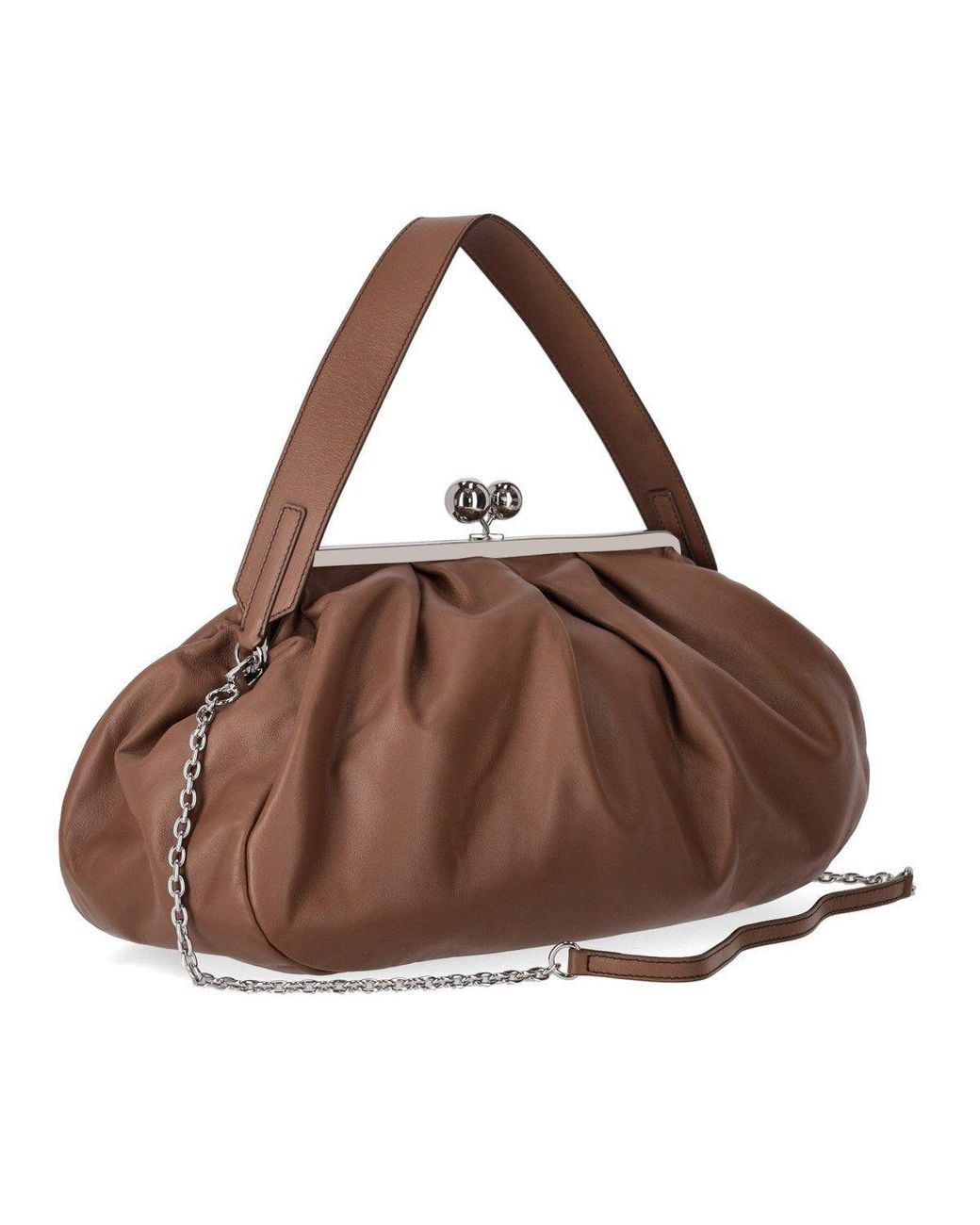 Weekend by Maxmara Brown Pasticcino Provino Large Light Clutch Bag