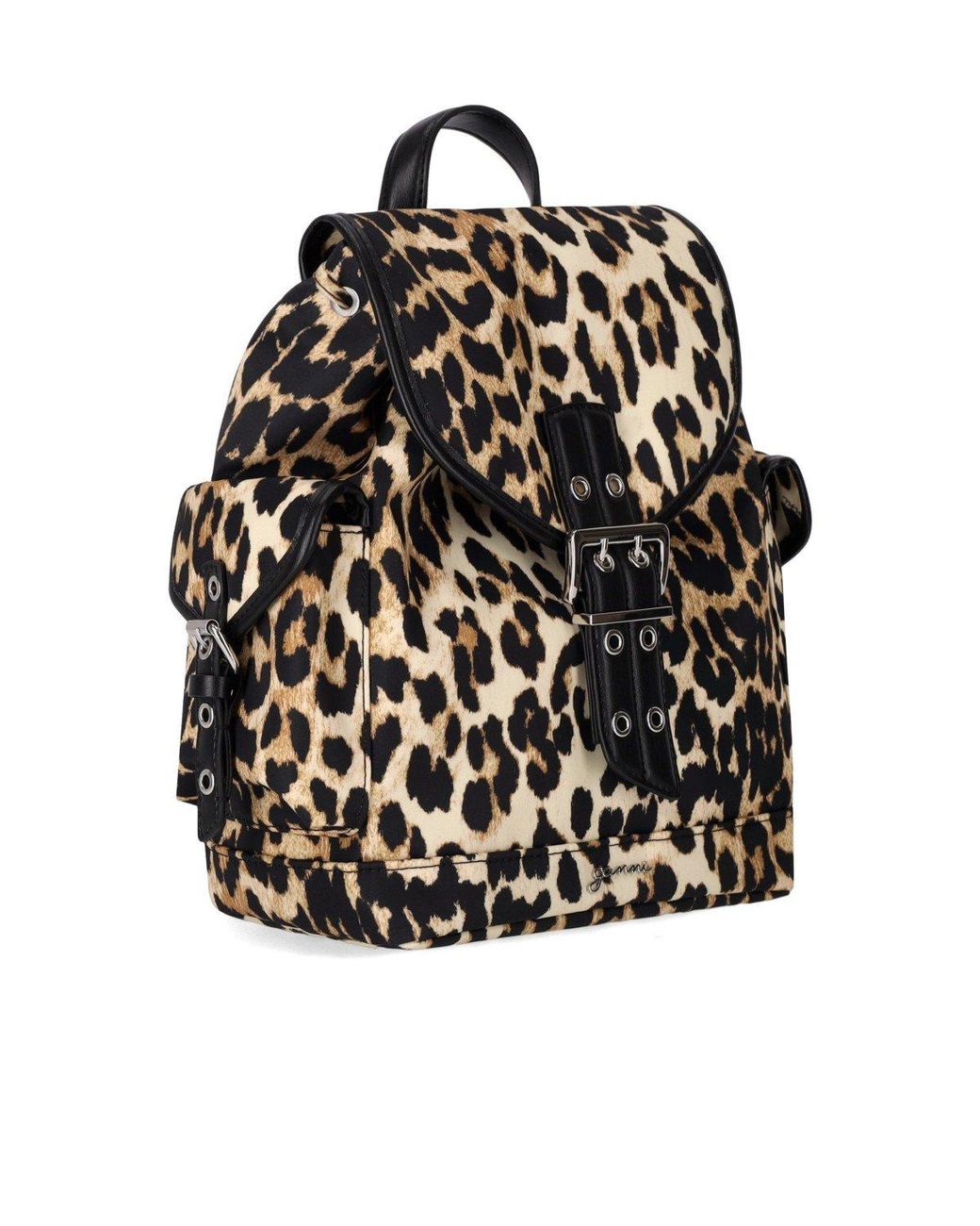 Ganni Black Bucky Animalier Small Backpack