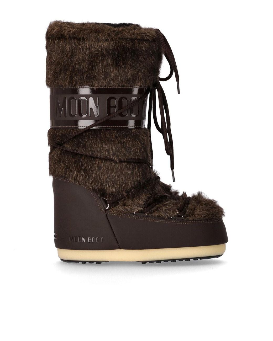 Moon Boot Icon Faux Fur Snow Boot in Black | Lyst UK