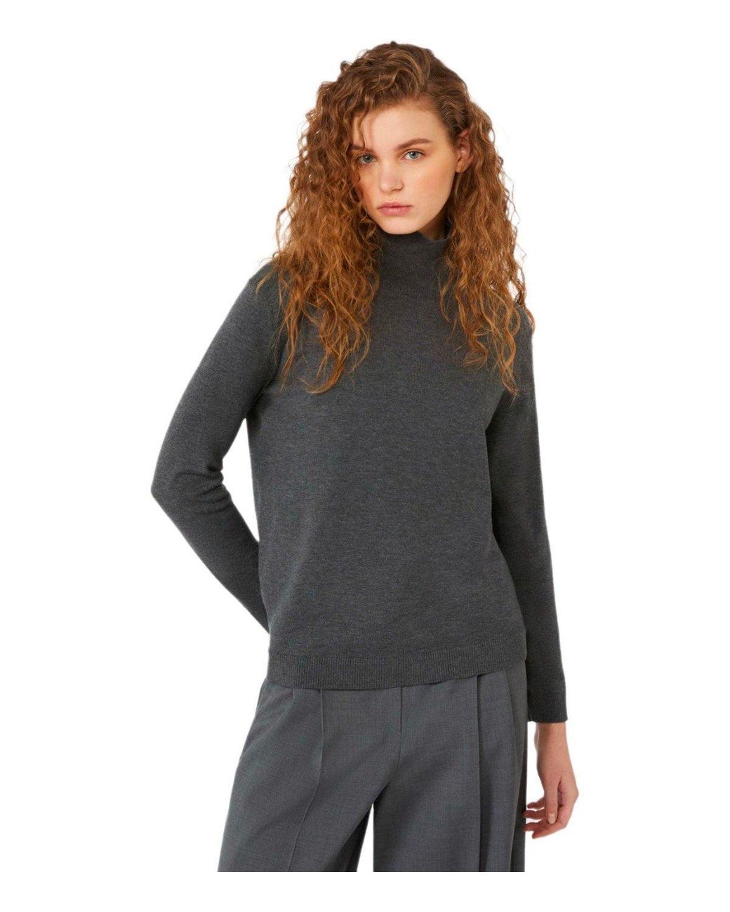 Weekend by Maxmara Gray Kiku Turtleneck Sweater