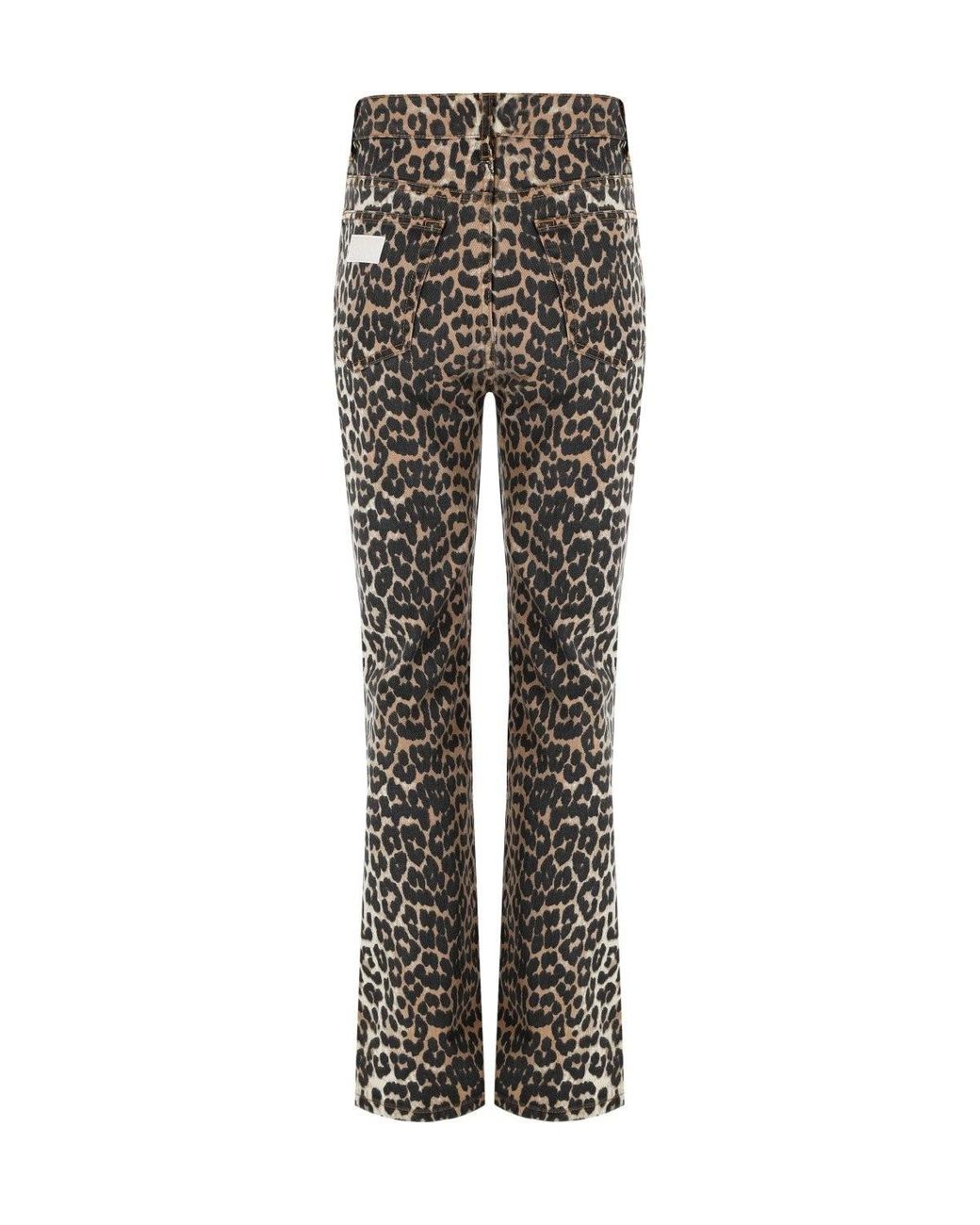 Ganni Leopard Betzy Jeans in Gray
