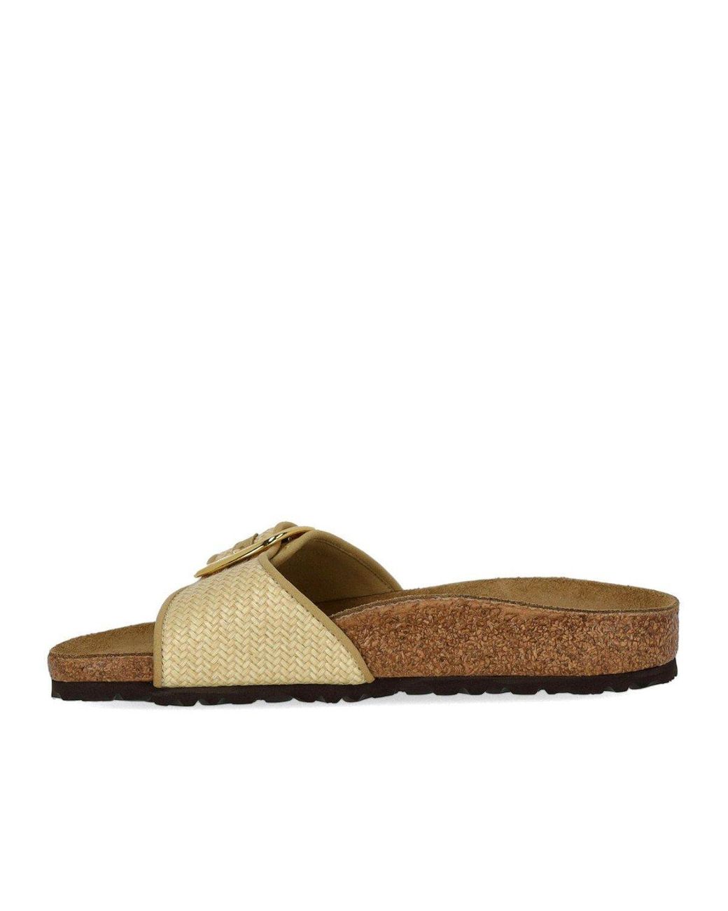 Birkenstock Brown Madrid Raffia Big Buckle Natural Sandal