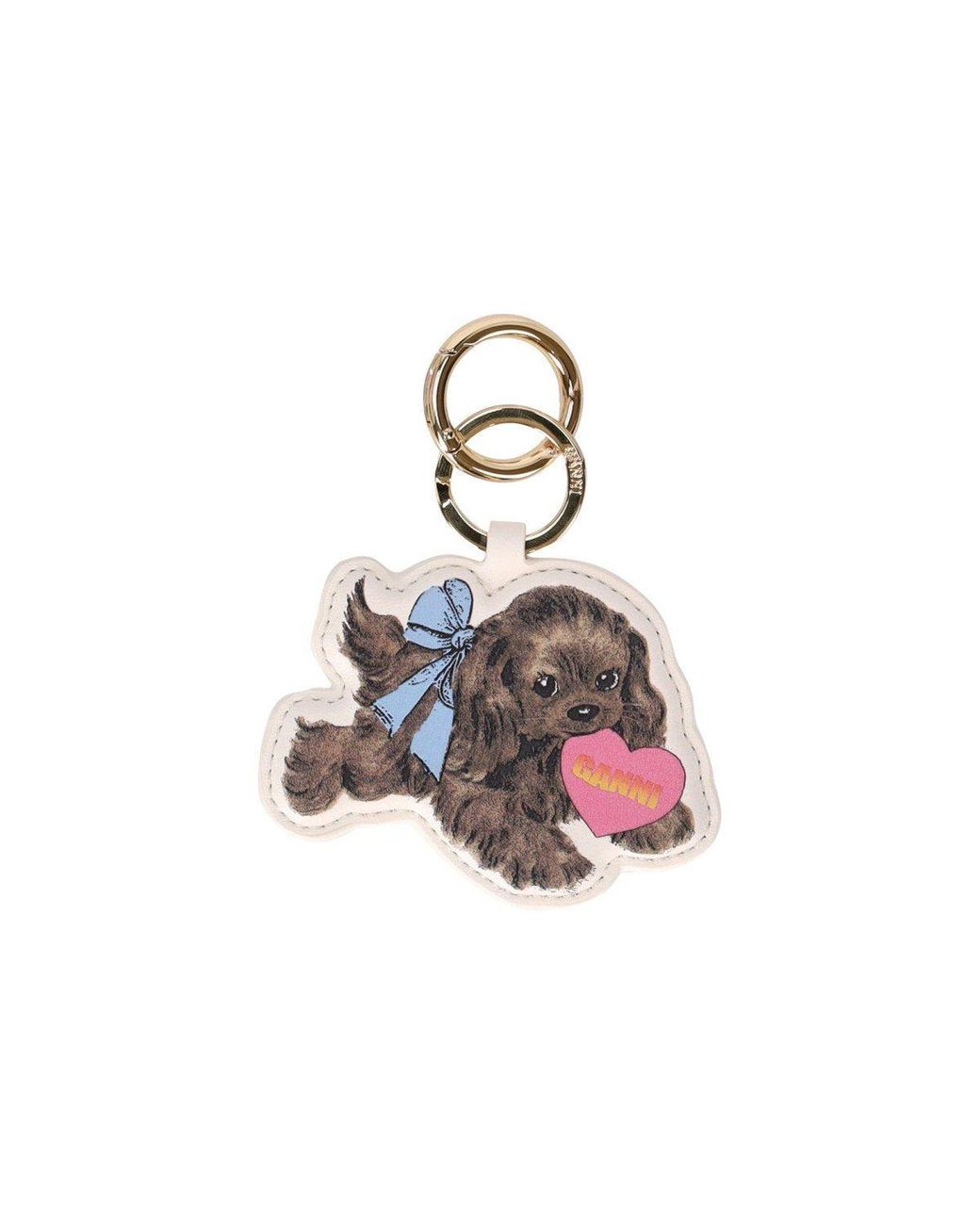 Ganni Brown Puppy Keychain