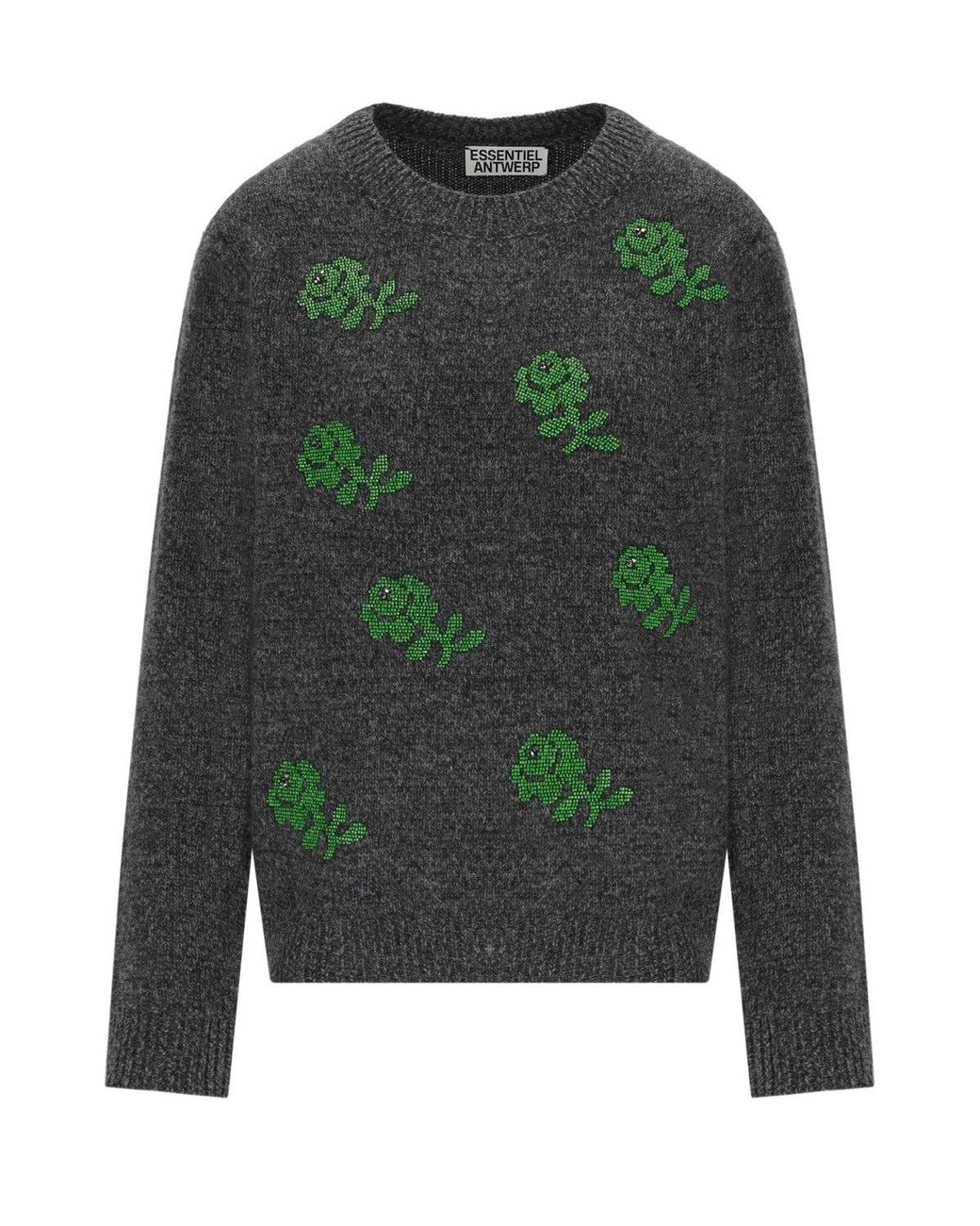 Essentiel Antwerp Green Korine Wool Sweater