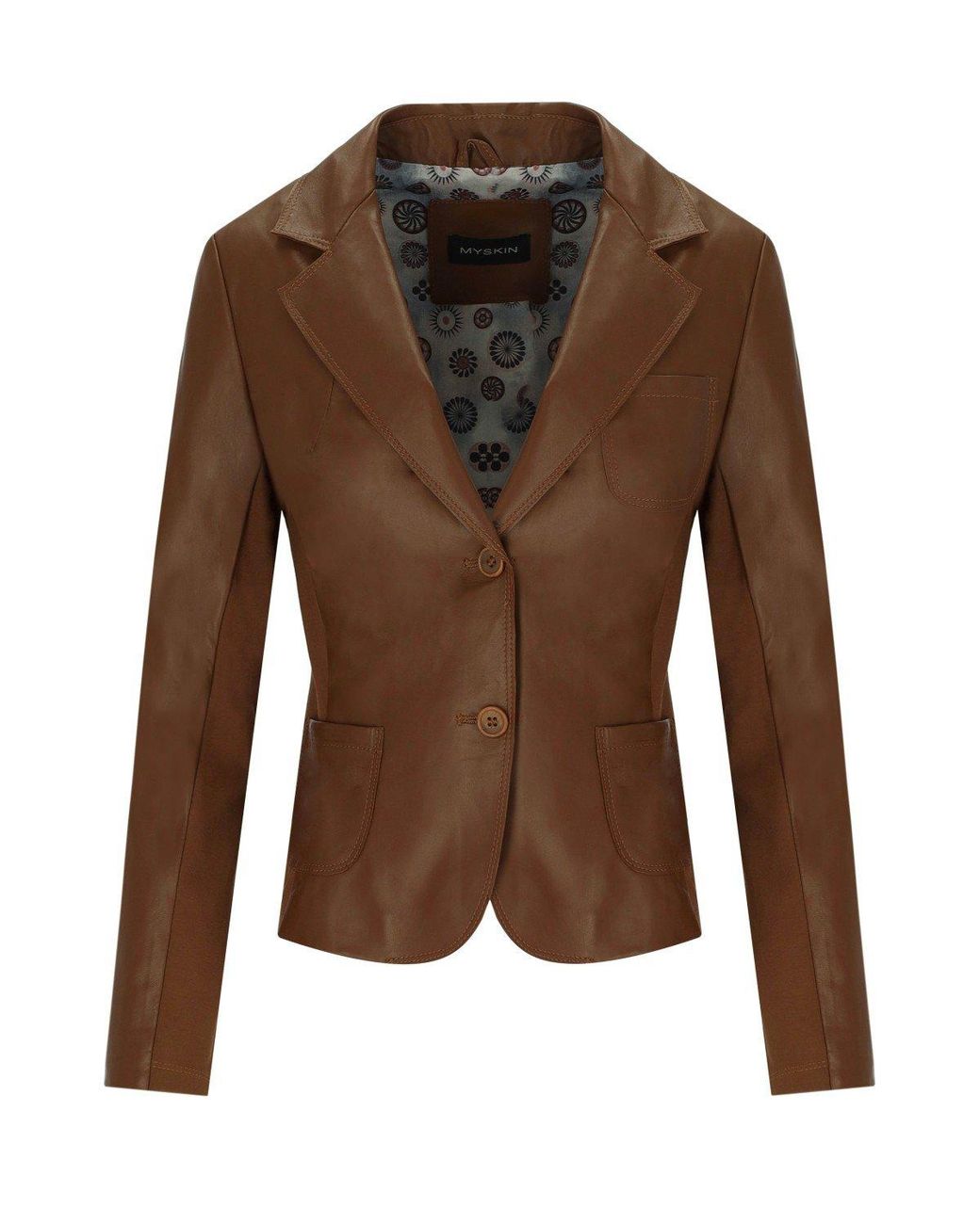 Myskin Brown Basic Single-Breasted Blazer