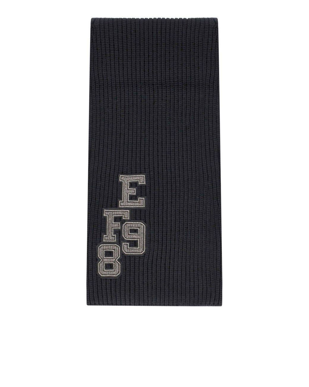 Elisabetta Franchi Blue Ribbed Scarf