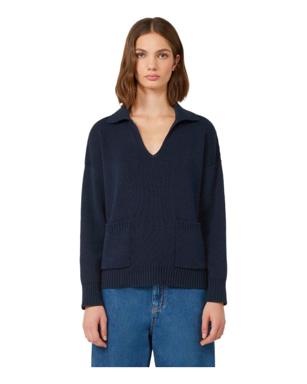 Weekend by Maxmara Saloon Blue Polo Sweater