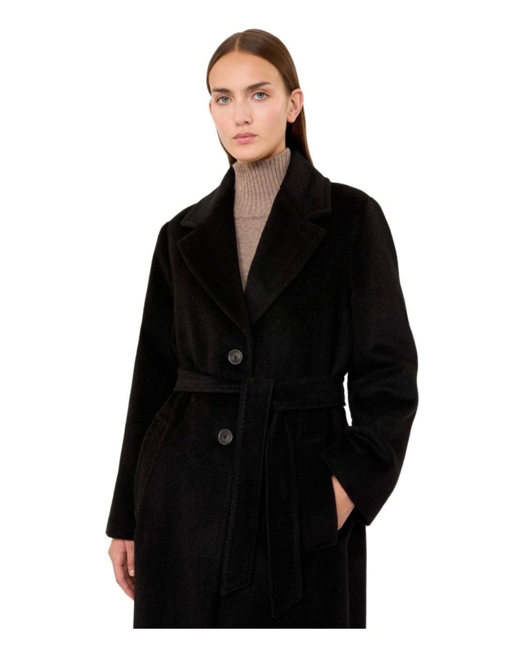 Weekend by Maxmara Black Belted Coat Bronte