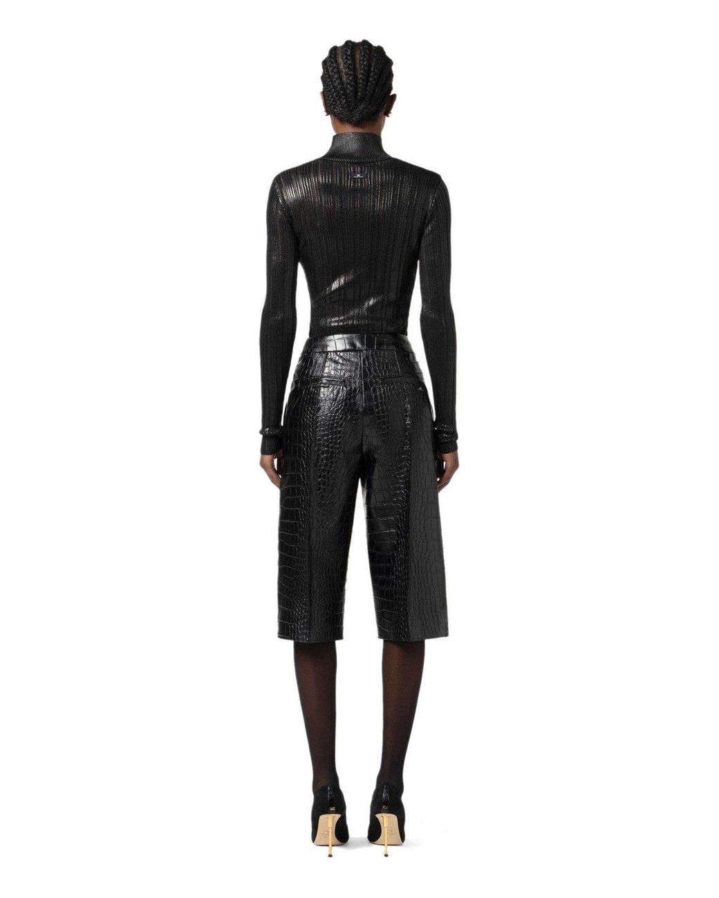 Elisabetta Franchi Black Turtleneck Top