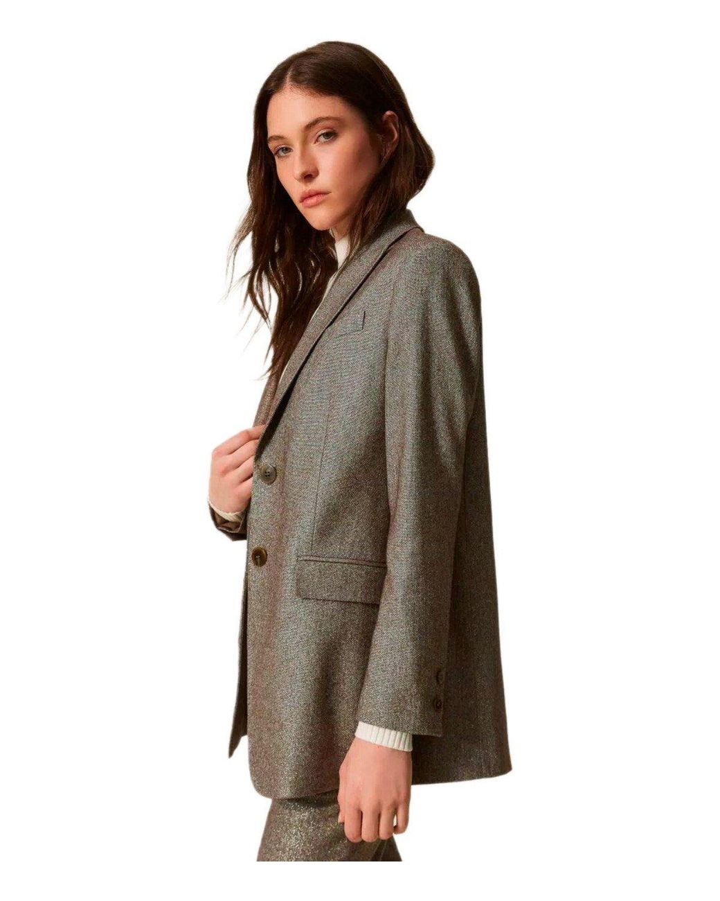 Twinset Green Single-Breasted Blazer