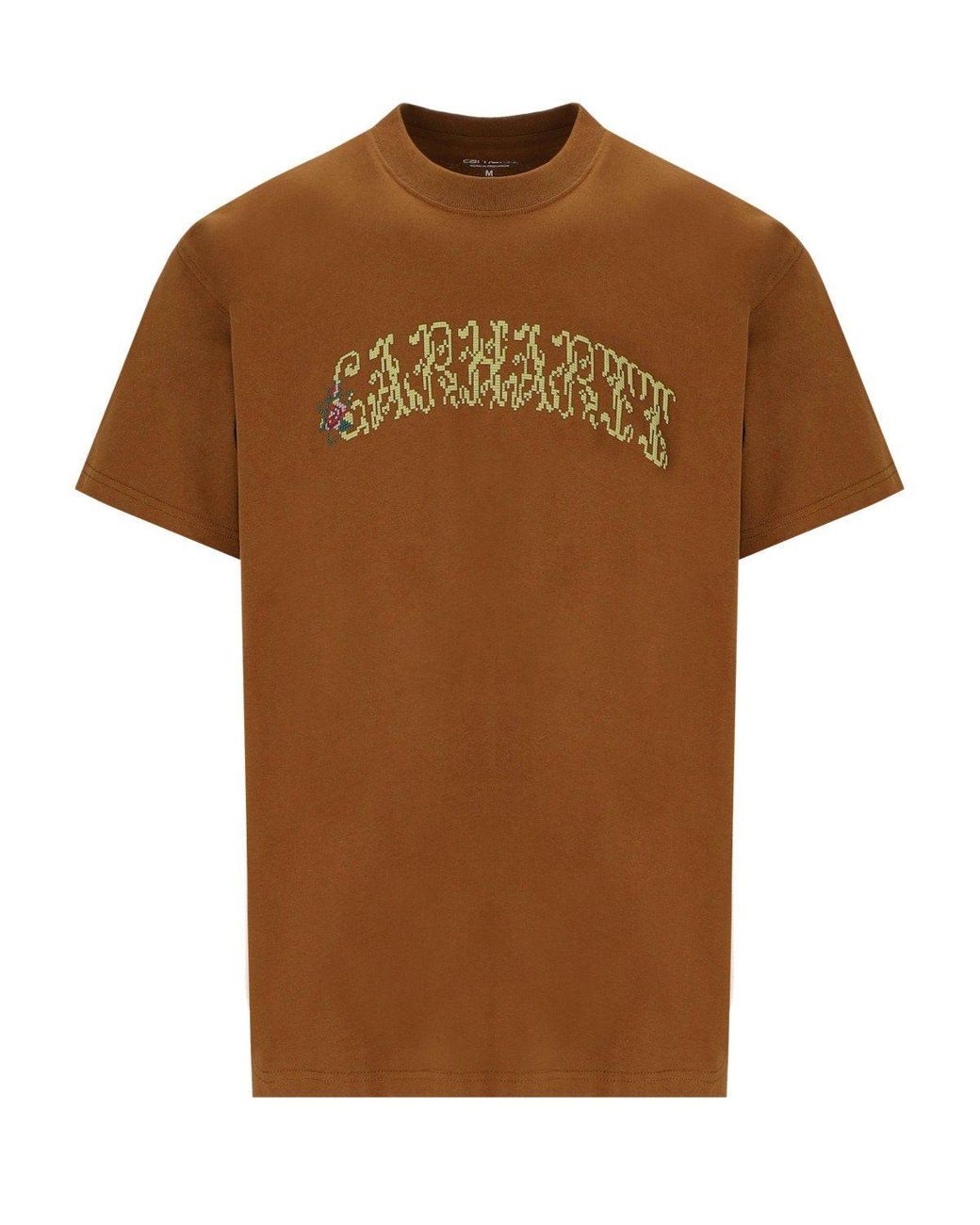 Carhartt Brown S/S Monogram Hamilton T-Shirt for men