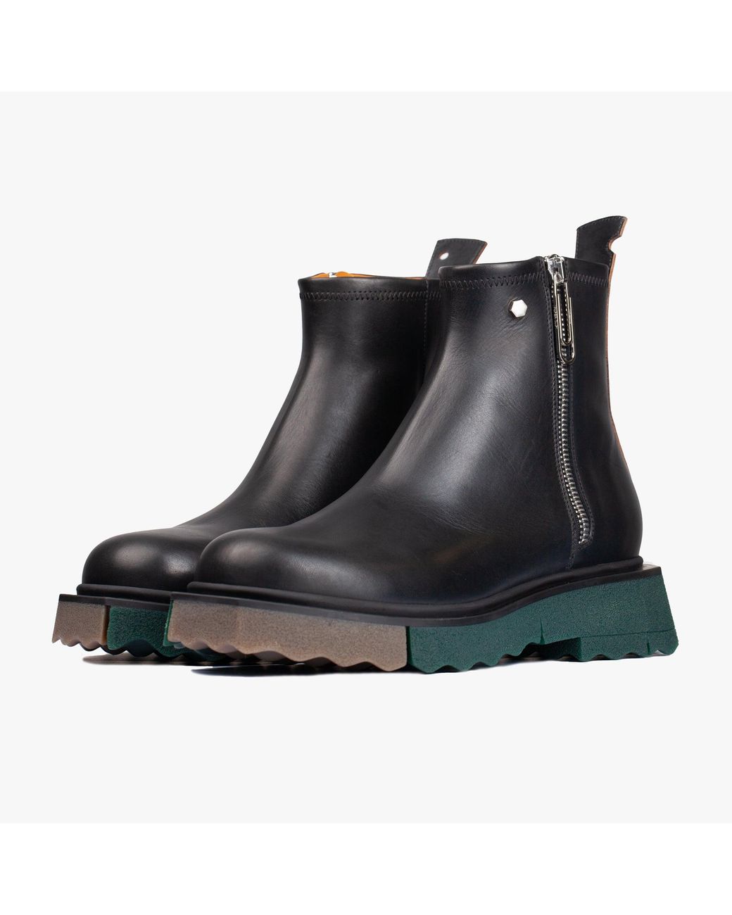 Off-White c/o Virgil Abloh Sponge Sole Leather Zip Boots in Black for 