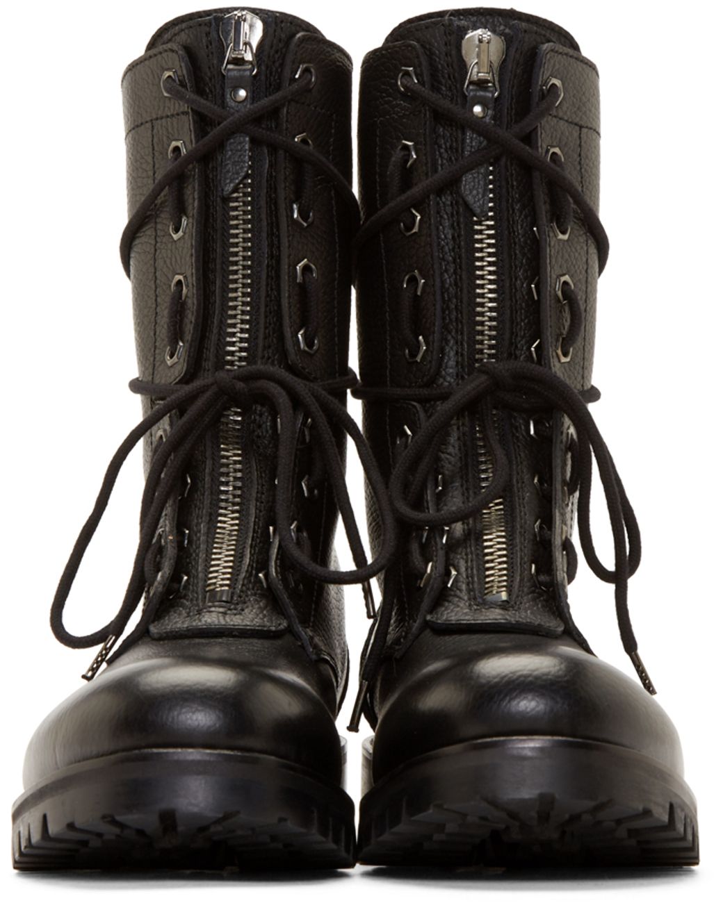 ヘルムートラング　ブラックレザーブーツ ヘルムートラング HELMUT LANG 本人期 レザーレースアップブーツ