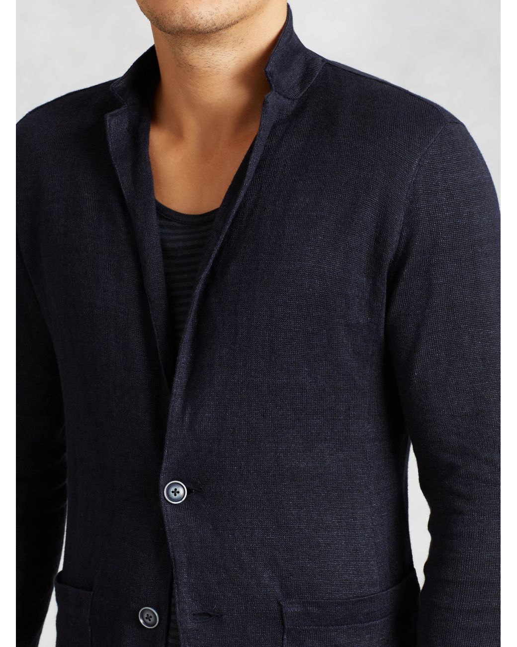 John Varvatos Patch Pocket Sweater Blazer in Blue for Men Lyst