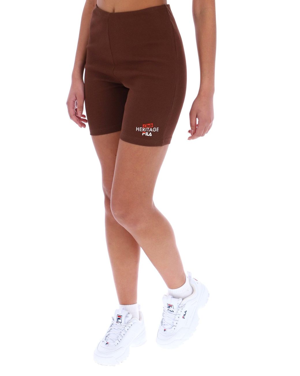 Fila Lou Ribbed Cycling Shorts in Brown | Lyst UK
