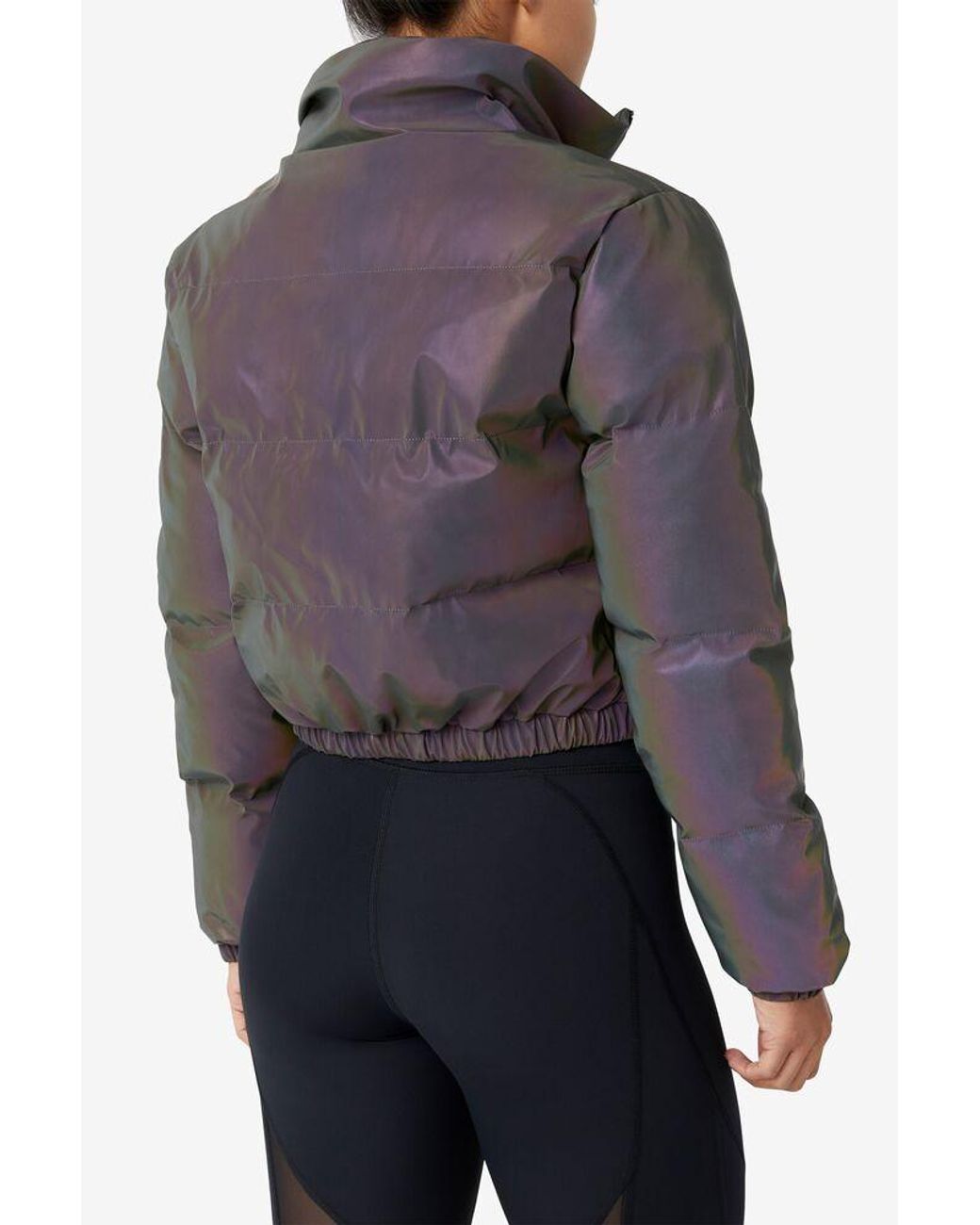 reflective puffer jacket fila