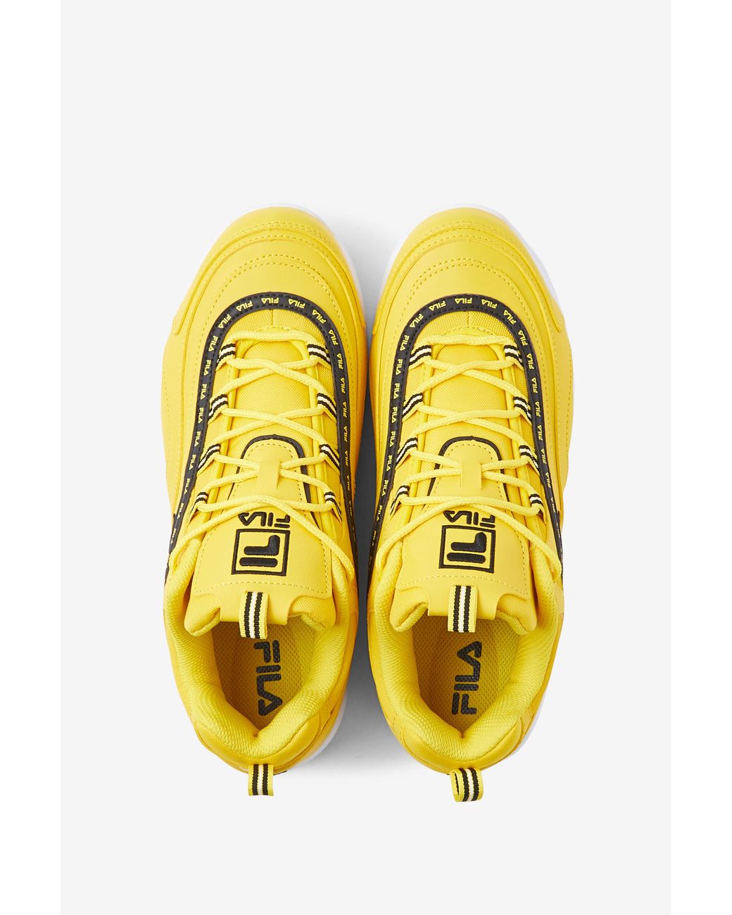 fila black yellow shoes