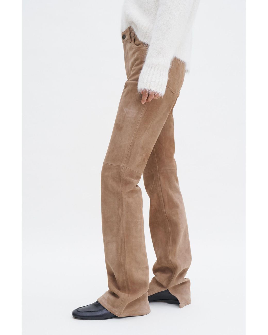 Filippa K White Suede Five Pocket Trousers