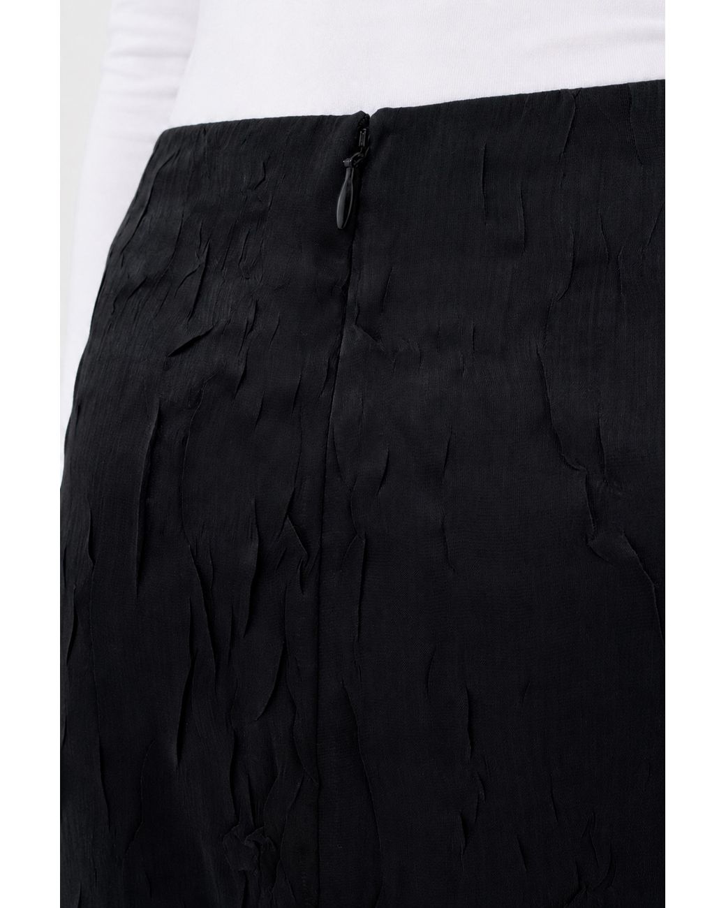 Filippa K Black Crinkled Pencil Skirt
